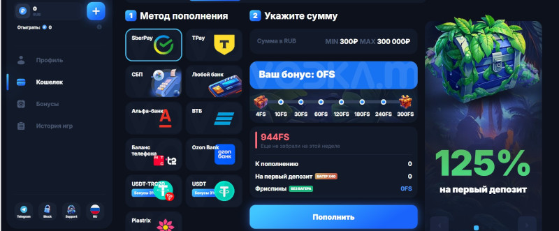 Пополнение счета